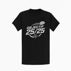 T-shirt Ball Trap Objectif 25 sur 25 Score parfait Noir