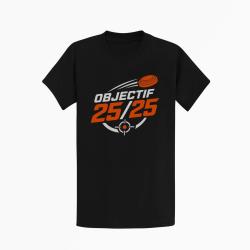 T-shirt Ball Trap Objectif 25 sur 25 Score parfait Noir / Orange