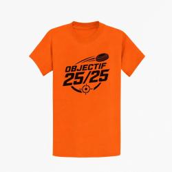 T-shirt Ball Trap Objectif 25 sur 25 Score parfait Orange
