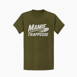T-shirt Ball Trap Mamie trappeuse Cadeau passion Kaki / Blanc