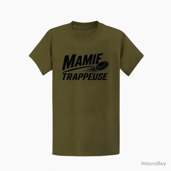 T-shirt Ball Trap Mamie trappeuse Cadeau passion Kaki / Noir