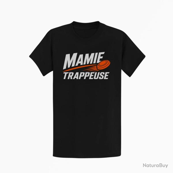 T-shirt Ball Trap Mamie trappeuse Cadeau passion Noir / Orange