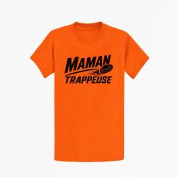 T-shirt Ball Trap Maman trappeuse Cadeau personnalis&eacute; Orange