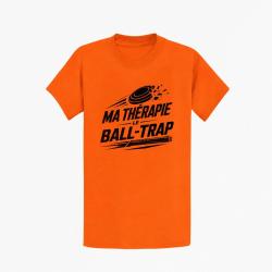 T-shirt Ball Trap Ma th&eacute;rapie, le Ball Trap Humour Orange