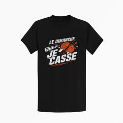 T-shirt Ball Trap Le dimanche je casse Stand de tir Noir / Orange