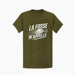 T-shirt Ball Trap La fosse m'appelle Passion Kaki / Blanc