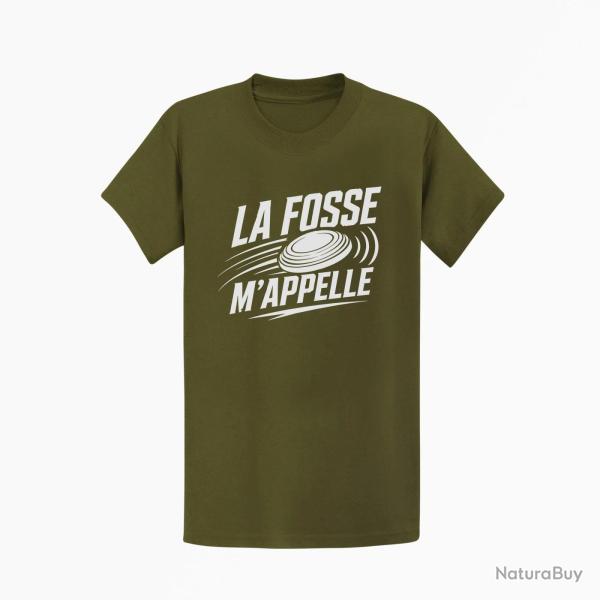 T-shirt Ball Trap La fosse m'appelle Passion Kaki / Blanc