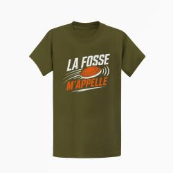 T-shirt Ball Trap La fosse m'appelle Passion Kaki / Blanc et orange