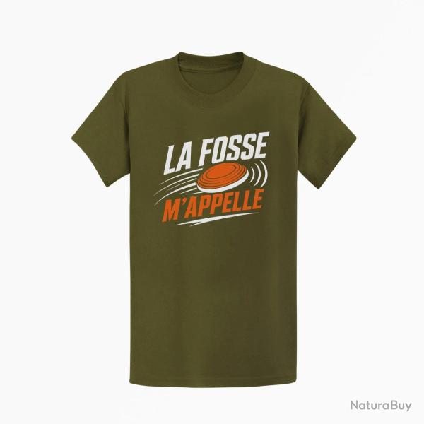 T-shirt Ball Trap La fosse m'appelle Passion Kaki / Blanc et orange
