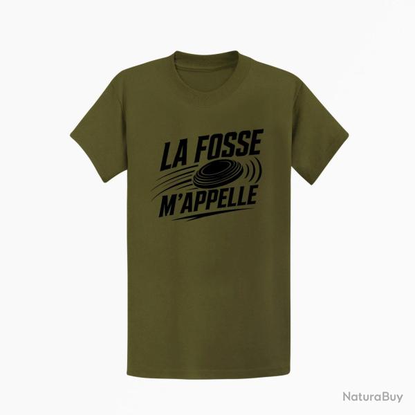 T-shirt Ball Trap La fosse m'appelle Passion Kaki / Noir