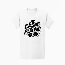 T-shirt Ball Trap Je casse du plateau Slogan tireur Blanc