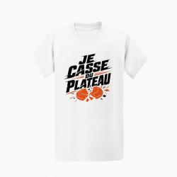 T-shirt Ball Trap Je casse du plateau Slogan tireur Blanc / Orange