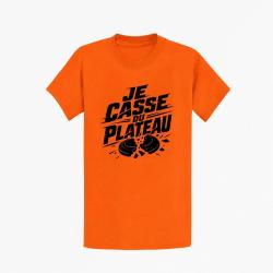 T-shirt Ball Trap Je casse du plateau Slogan tireur Orange
