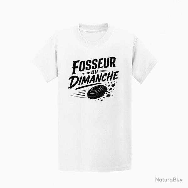 T-shirt Ball Trap Fosseur du dimanche Tireur loisir Blanc