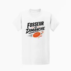 T-shirt Ball Trap Fosseur du dimanche Tireur loisir Blanc / Orange