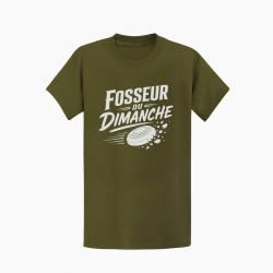 T-shirt Ball Trap Fosseur du dimanche Tireur loisir Kaki / Blanc