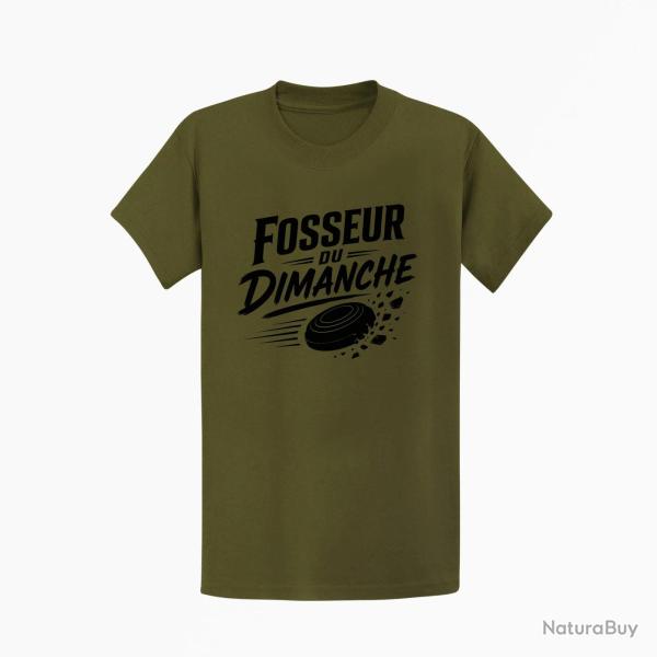 T-shirt Ball Trap Fosseur du dimanche Tireur loisir Kaki / Noir