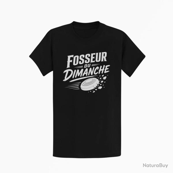 T-shirt Ball Trap Fosseur du dimanche Tireur loisir Noir
