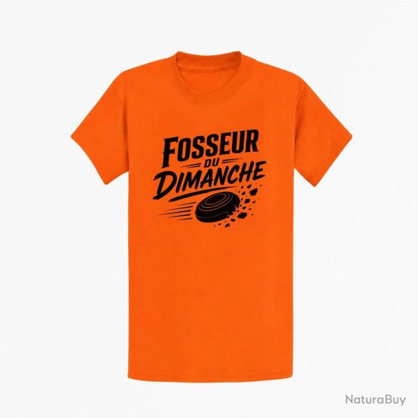 T-shirt Ball Trap Fosseur du dimanche Tireur loisir Orange