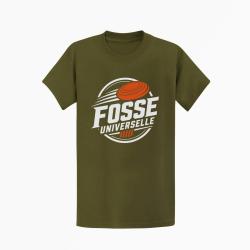 T-shirt Ball Trap Fosse universelle S&eacute;rie de 25 Kaki / Blanc et orange