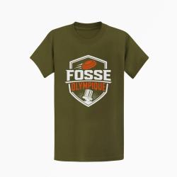 T-shirt Ball Trap Fosse olympique Tir de comp&eacute;tition Kaki / Blanc et orange