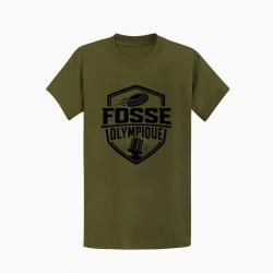 T-shirt Ball Trap Fosse olympique Tir de comp&eacute;tition Kaki / Noir