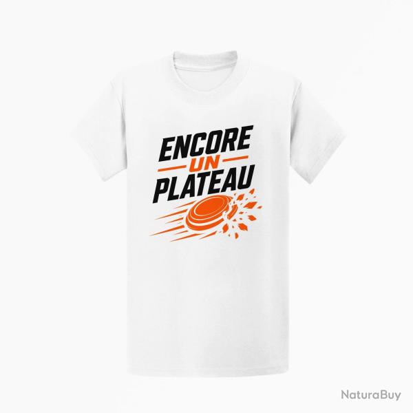 T-shirt Ball Trap Encore un plateau Slogan passion Blanc / Orange