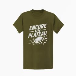 T-shirt Ball Trap Encore un plateau Slogan passion Kaki / Blanc