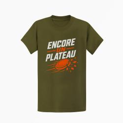 T-shirt Ball Trap Encore un plateau Slogan passion Kaki / Blanc et orange