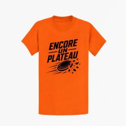 T-shirt Ball Trap Encore un plateau Slogan passion Orange
