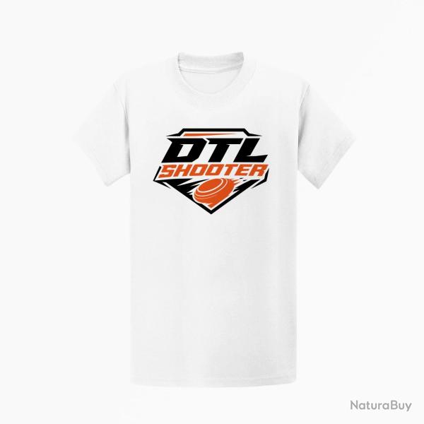 T-shirt Ball Trap DTL Shooter Down The Line Blanc / Orange