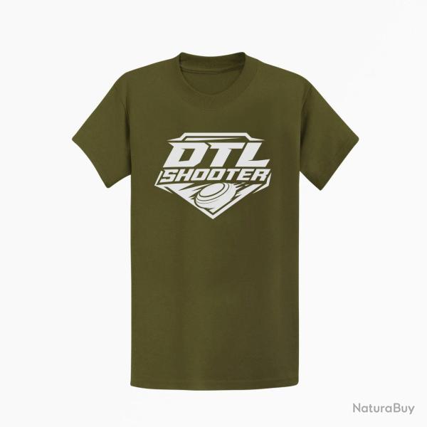 T-shirt Ball Trap DTL Shooter Down The Line Kaki / Blanc