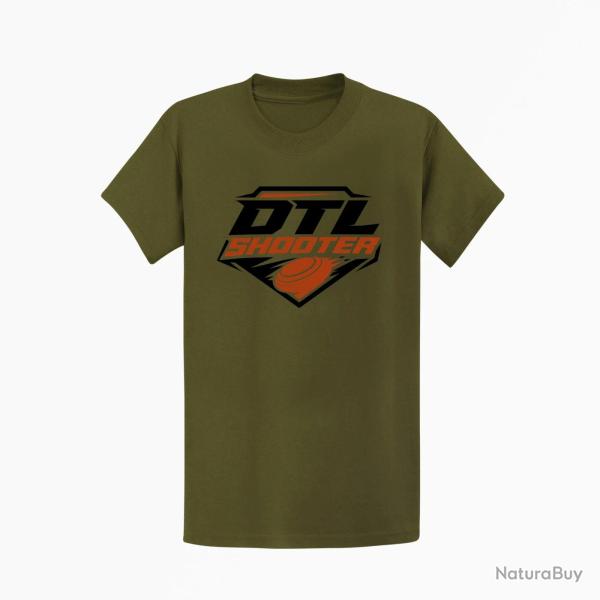 T-shirt Ball Trap DTL Shooter Down The Line Kaki / Noir et orange