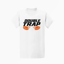 T-shirt Ball Trap Double Trap Deux plateaux Blanc / Orange