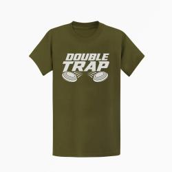 T-shirt Ball Trap Double Trap Deux plateaux Kaki / Blanc