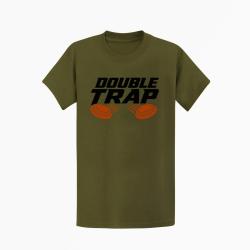 T-shirt Ball Trap Double Trap Deux plateaux Kaki / Noir et orange