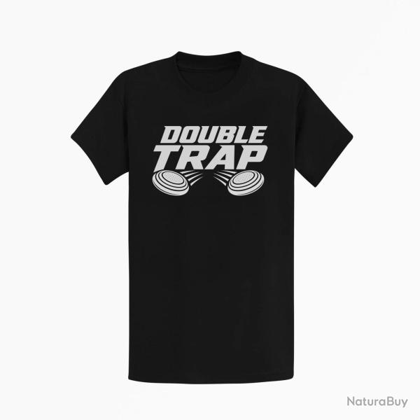T-shirt Ball Trap Double Trap Deux plateaux Noir
