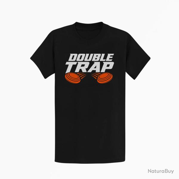 T-shirt Ball Trap Double Trap Deux plateaux Noir / Orange