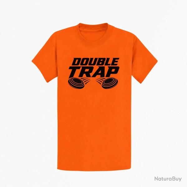 T-shirt Ball Trap Double Trap Deux plateaux Orange