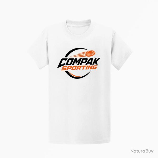 T-shirt Ball Trap Compak Sporting Parcours rapide Blanc / Orange