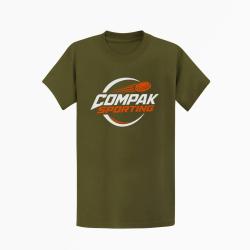 T-shirt Ball Trap Compak Sporting Parcours rapide Kaki / Blanc et orange