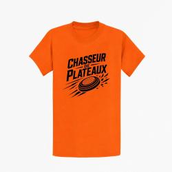 T-shirt Ball Trap Chasseur de plateaux &Eacute;cusson tireur Orange