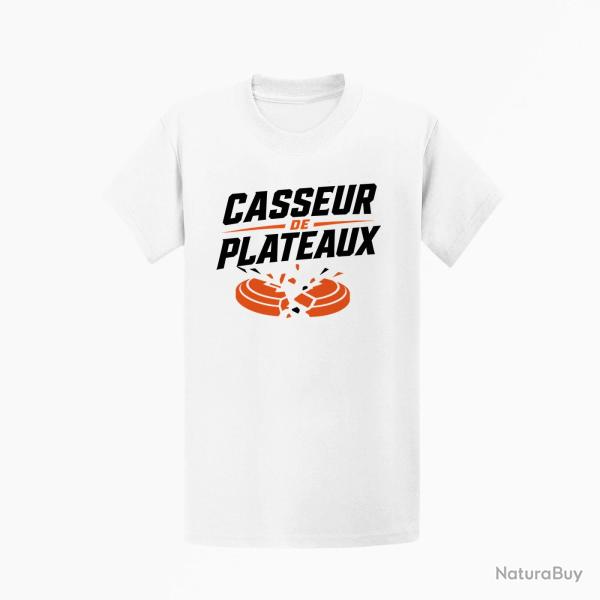 T-shirt Ball Trap Casseur de plateaux Impact explosif Blanc / Orange