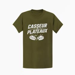 T-shirt Ball Trap Casseur de plateaux Impact explosif Kaki / Blanc