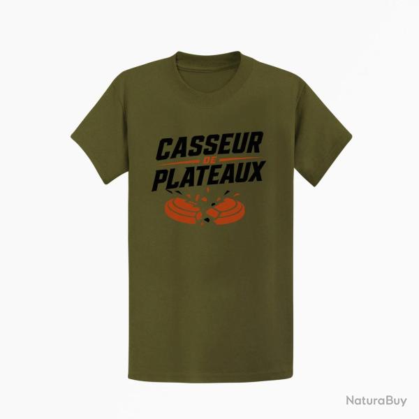 T-shirt Ball Trap Casseur de plateaux Impact explosif Kaki / Noir et orange