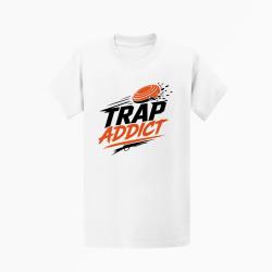 T-shirt Ball Trap Accro au Trap Passion plateaux Blanc / Orange