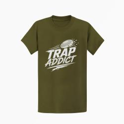 T-shirt Ball Trap Accro au Trap Passion plateaux Kaki / Blanc