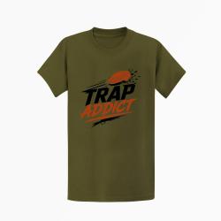 T-shirt Ball Trap Accro au Trap Passion plateaux Kaki / Noir et orange