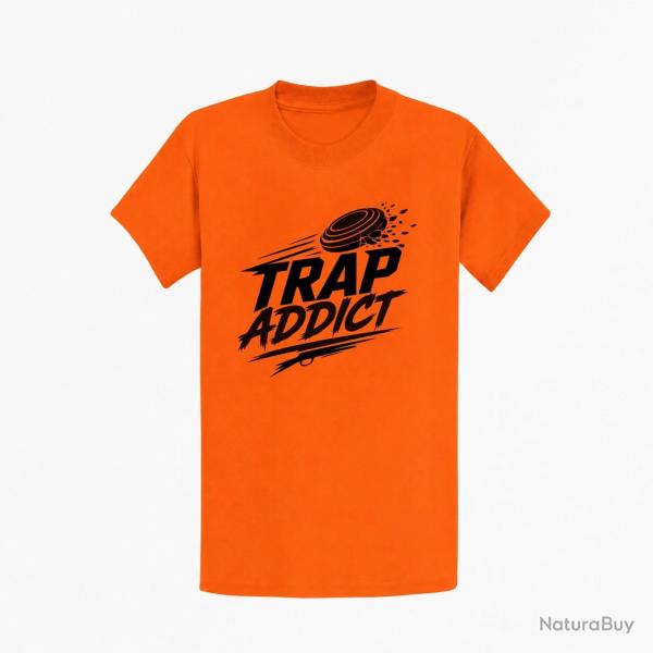 T-shirt Ball Trap Accro au Trap Passion plateaux Orange