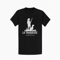 T-shirt Chasse La traqueuse Personnalisable Noir